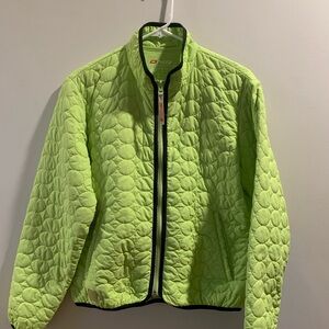 Descente Neon Green Quilted Puffer Jacket